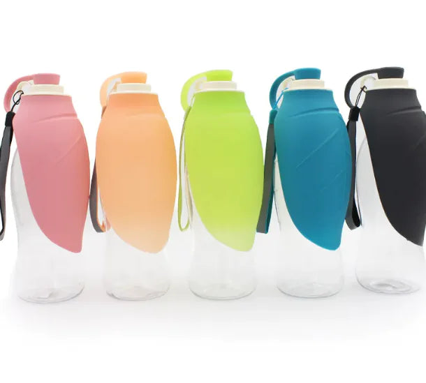 Pet Flip Cup Portable Water Bottle – 580ml, Silicone & ABS