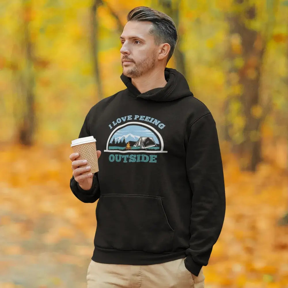 I Love Peeing Outside Men Adult Fleece Hoodie