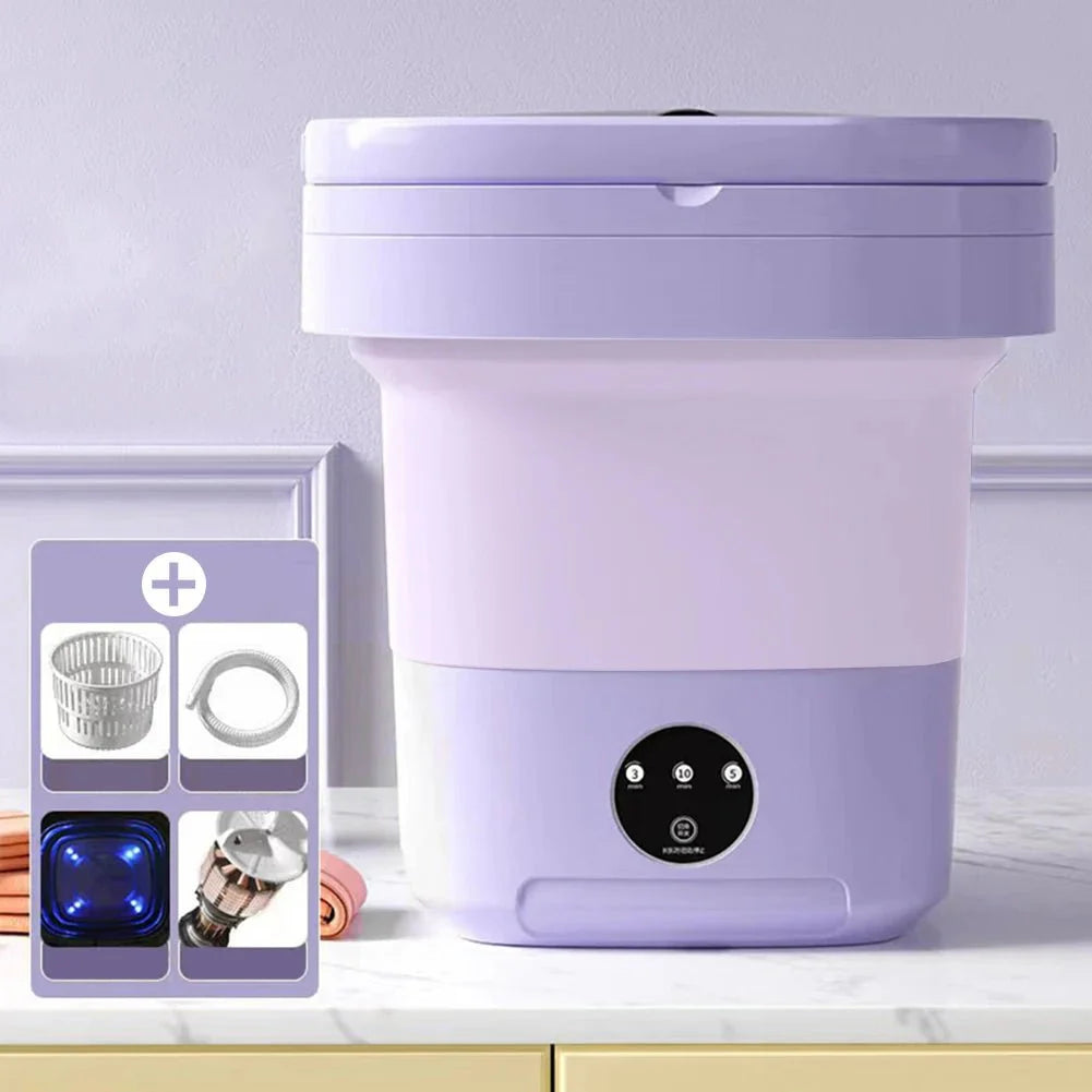 10L Portable Folding Washing Machine with Timer | RV, Camping & Apartment Laundry