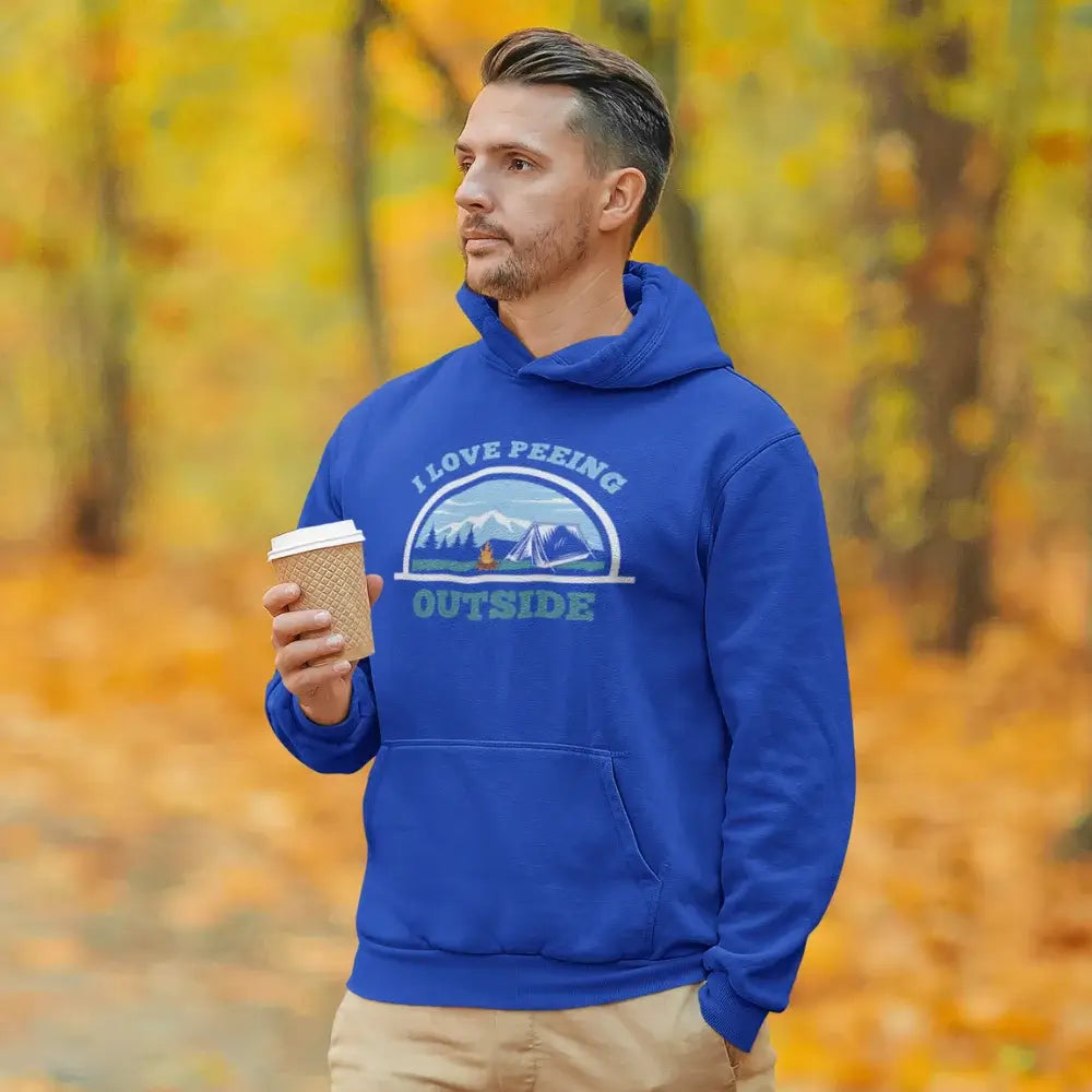 I Love Peeing Outside Men Adult Fleece Hoodie