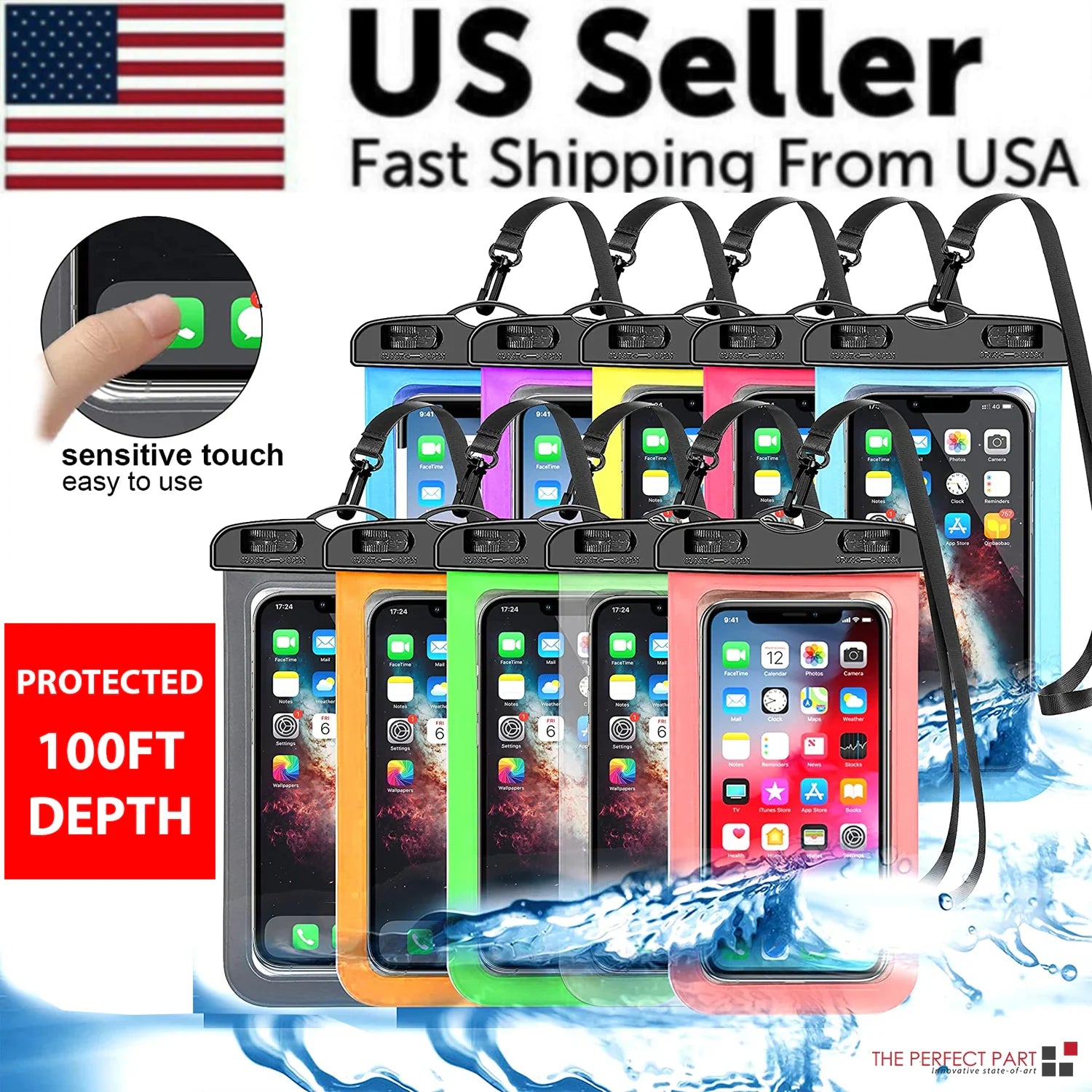 Waterproof Floating Phone Pouch Dry Bag | 3-Pack for Camping & Water Sports