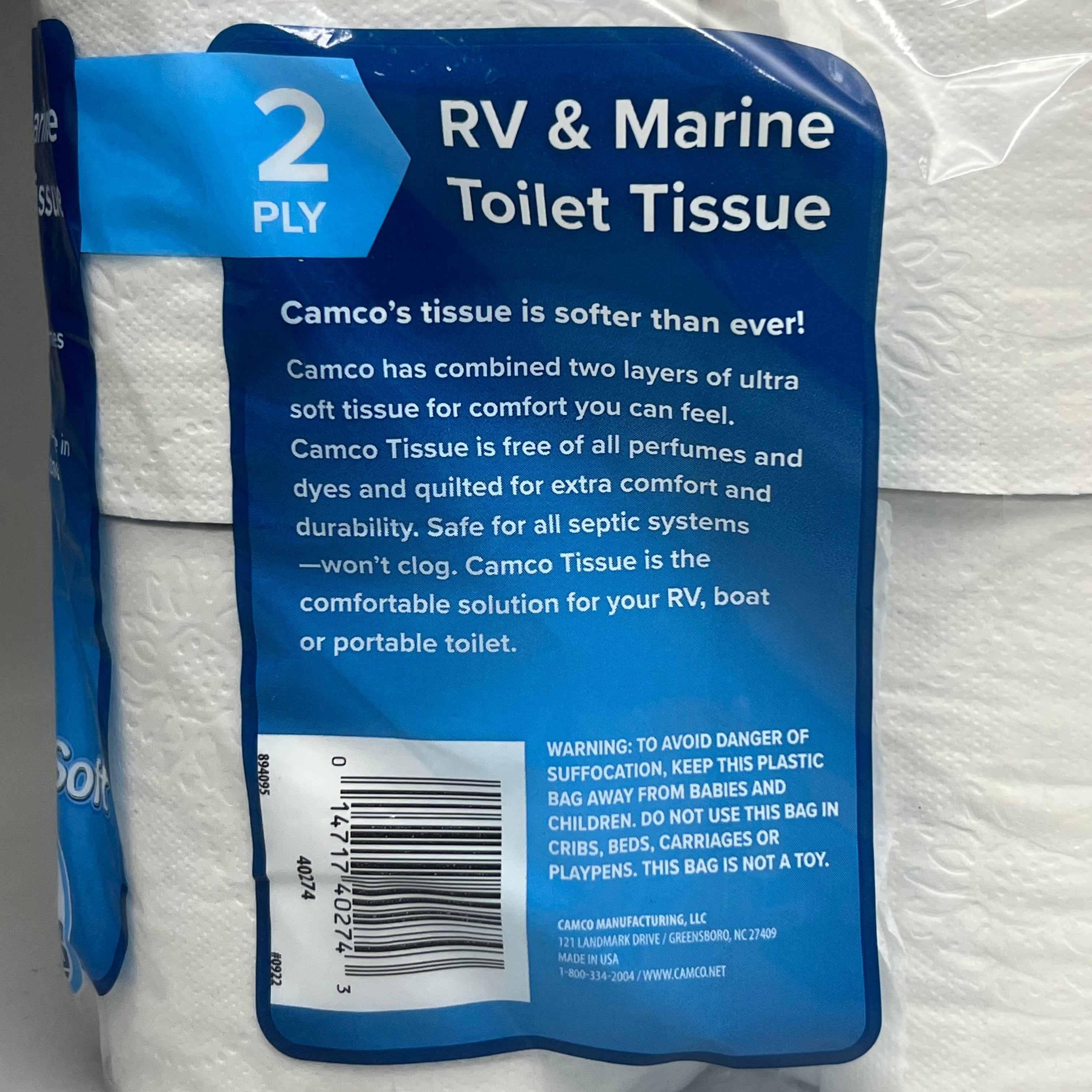 CAMCO RV & MARINE Toilet Tissue (16 ROLLS OF 500 Sheets)