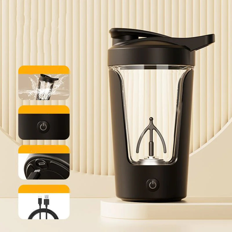 Electric Protein Shaker Bottle 400ML – USB Rechargeable Blender Cup