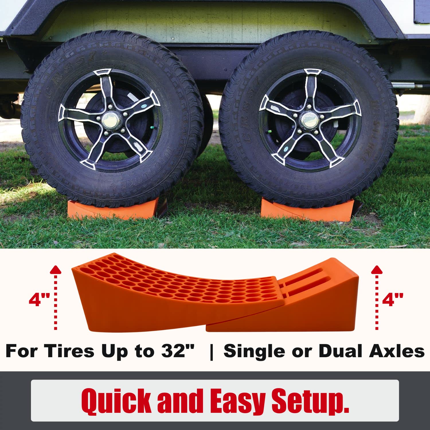 SECURITYMAN Camper Levelers 2-Pack Kit - Premium Anti Slip and Easy to Use RV