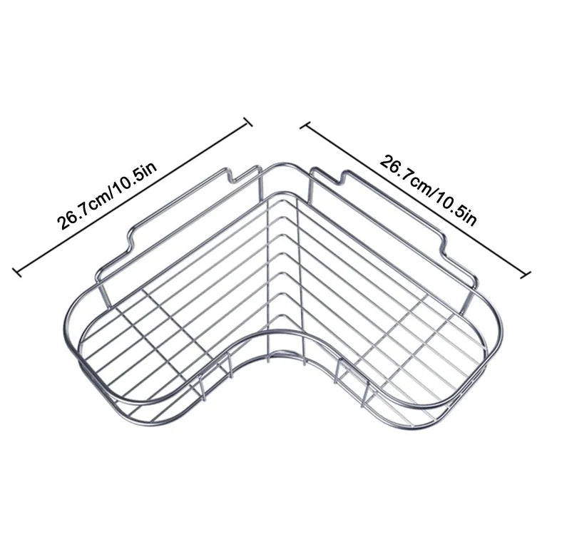 Corner Shower Caddy Shelf | No-Drill Triangular Bathroom Storage Rack