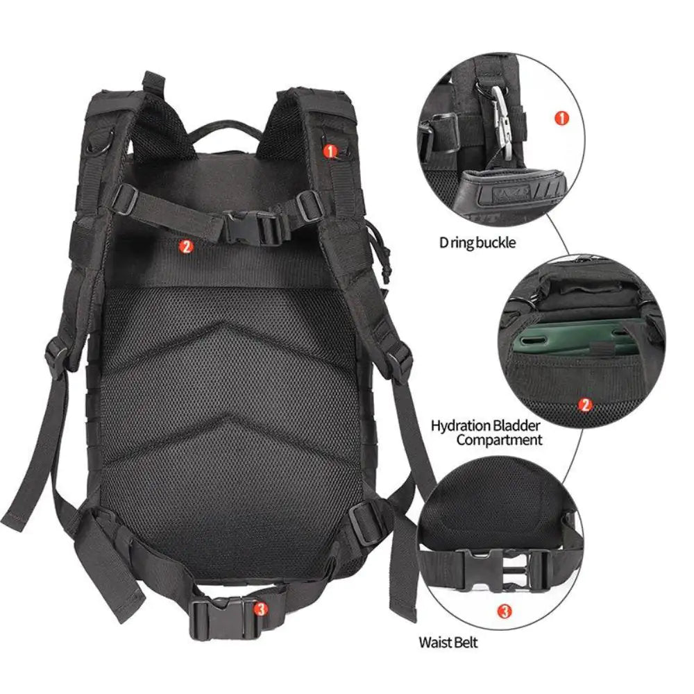 42L Tactical Backpack with USA Patch | Military Hiking & Camping Pack