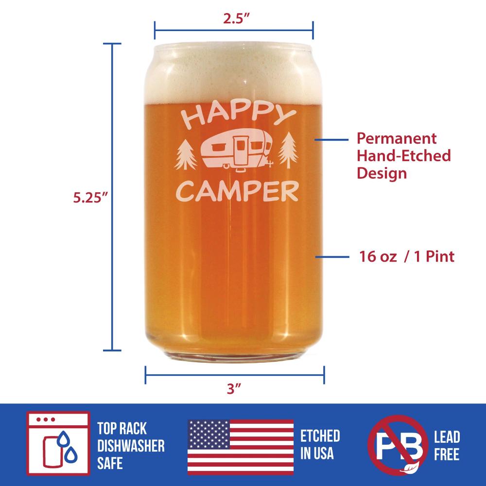 Happy Camper - Beer Can Pint Glass