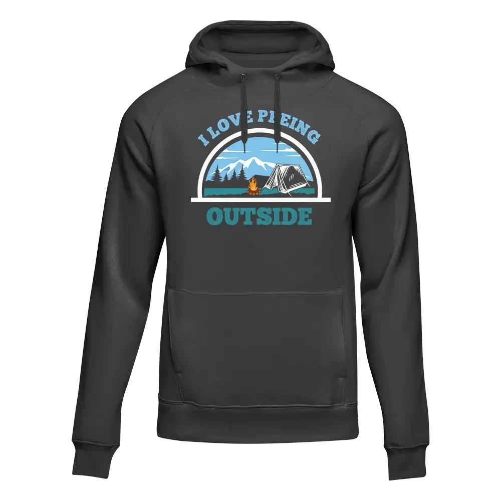 I Love Peeing Outside Men Adult Fleece Hoodie