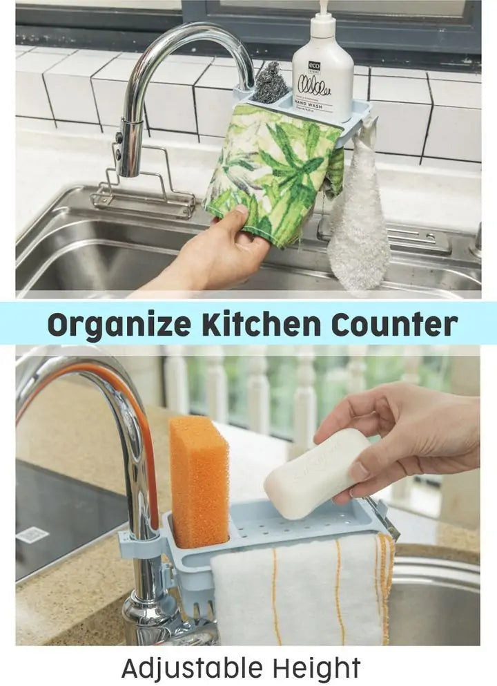 Anti-Bacterial Sink Organizer – Kitchen & Bathroom Sponge & Brush Holder