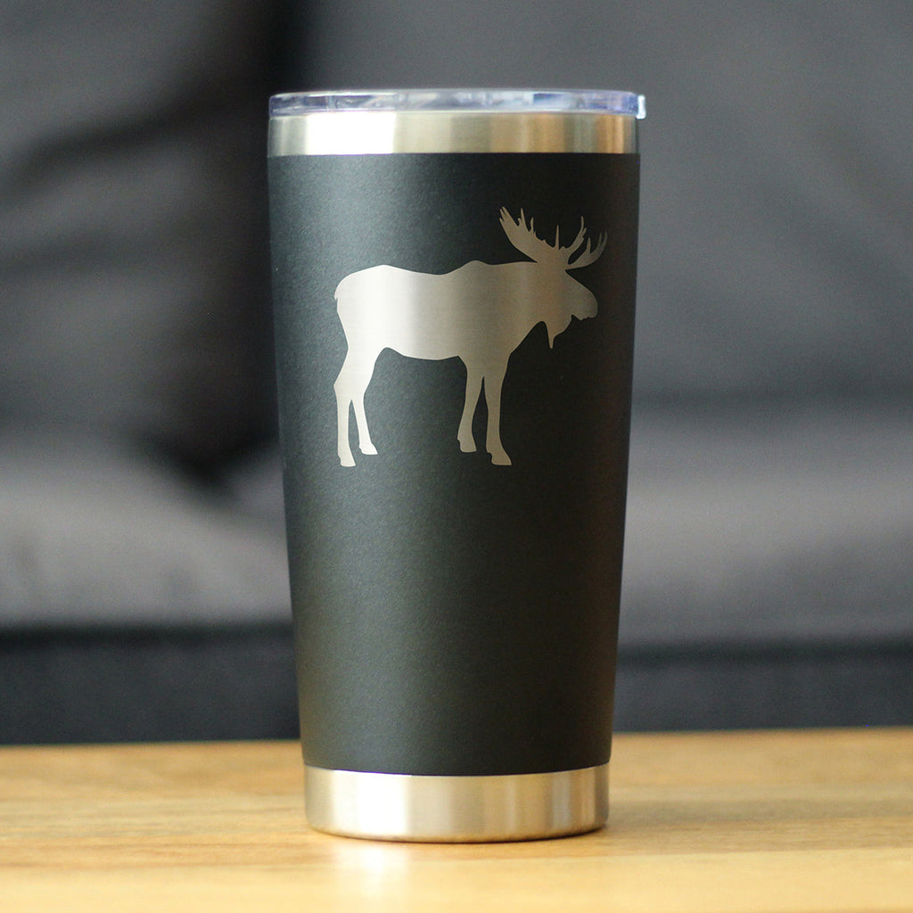 Moose Silhouette - Insulated Coffee Tumbler Cup with Sliding Lid