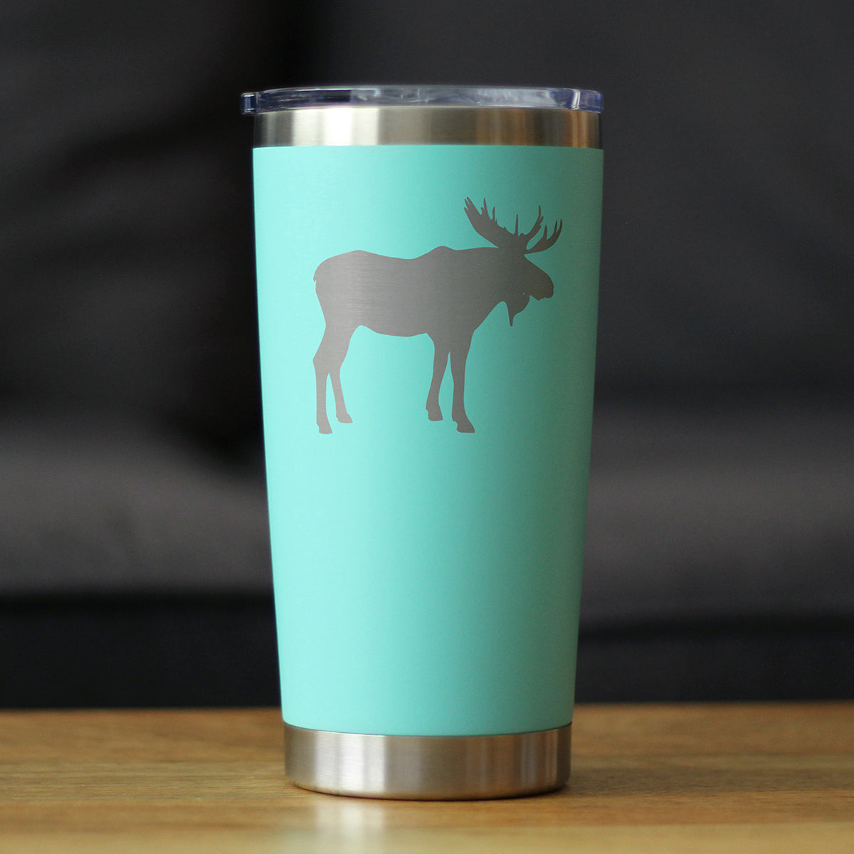 Moose Silhouette - Insulated Coffee Tumbler Cup with Sliding Lid