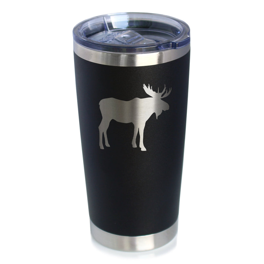 Moose Silhouette - Insulated Coffee Tumbler Cup with Sliding Lid