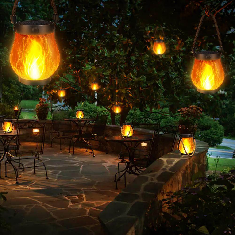 Waterproof Solar Flickering Flame Lantern Lights