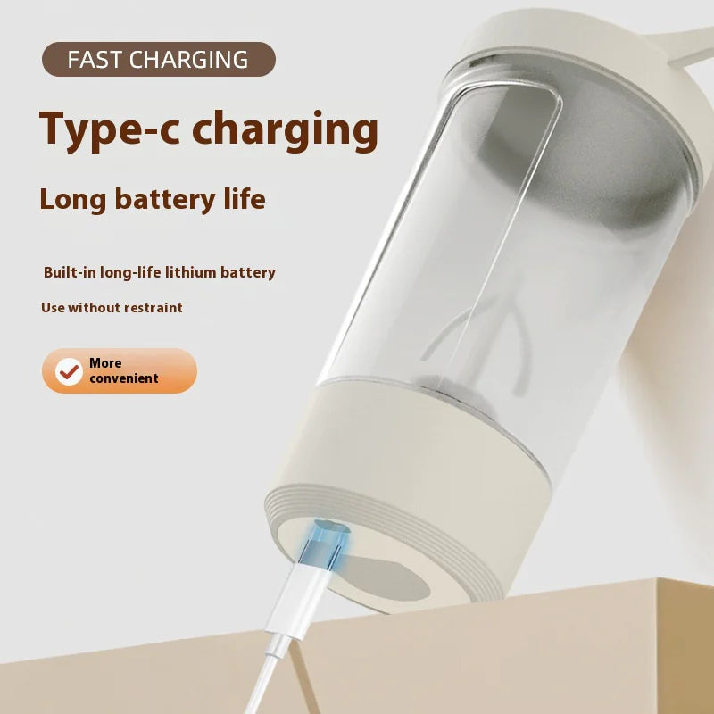 Electric Protein Shaker Bottle 400ML – USB Rechargeable Blender Cup