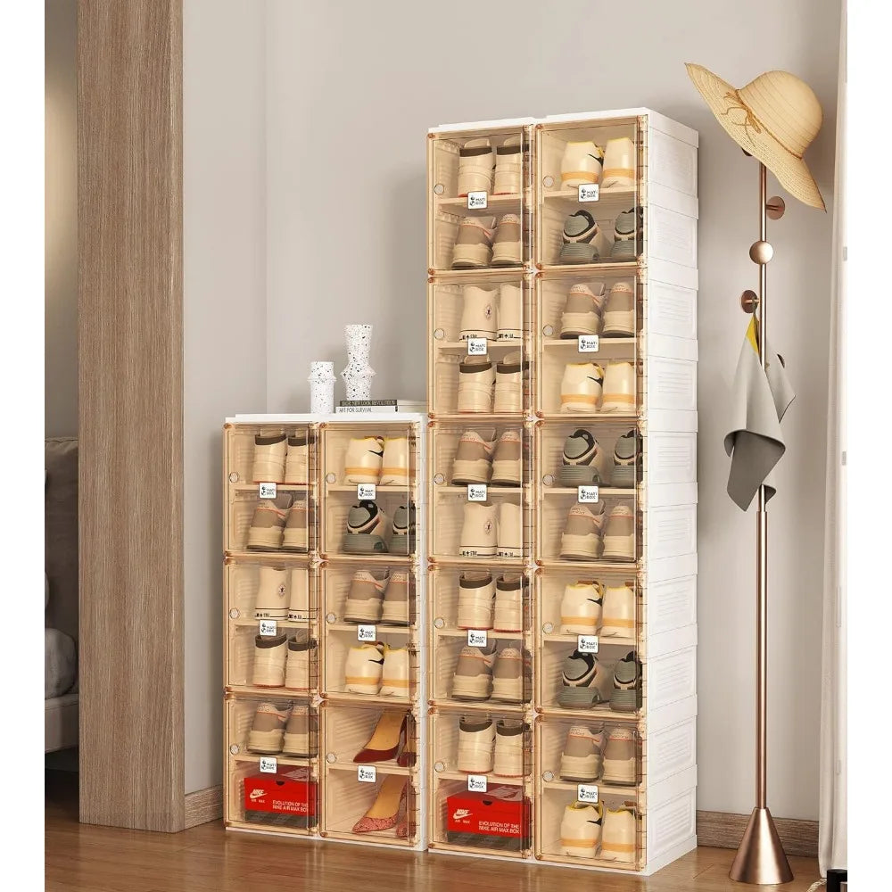 Portable Folding Shoe Cabinet Storage Box | 8-20 Grid Organizer