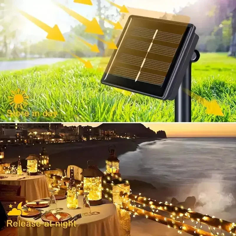 IRILUCN Solar LED String Lights – 50 to 300 LED, 8 Modes, Waterproof