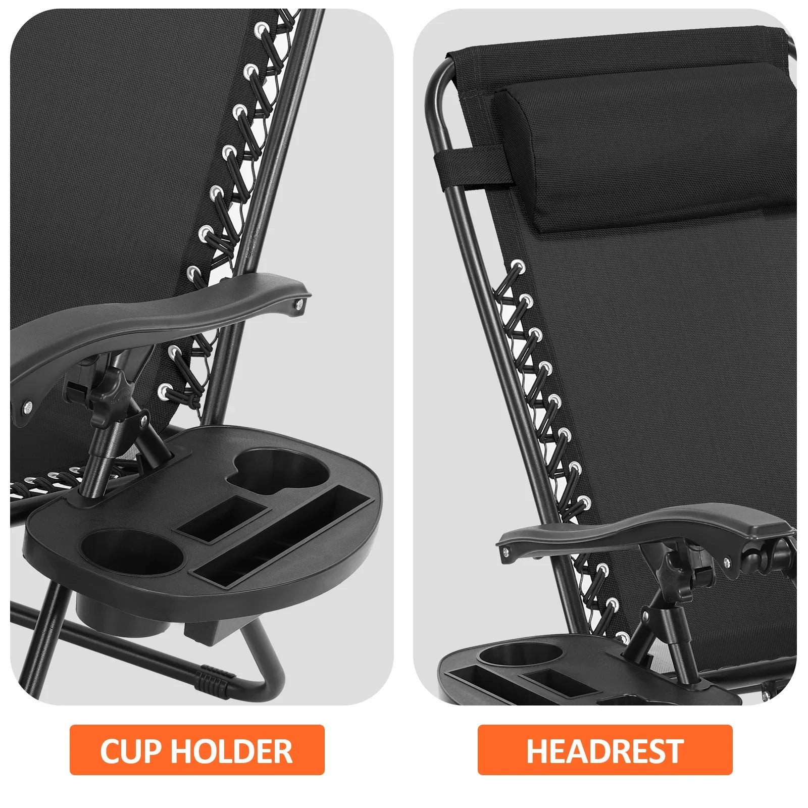 Zero Gravity Chair | Folding Patio Recliner with Cup Holder & Adjustable Headrest