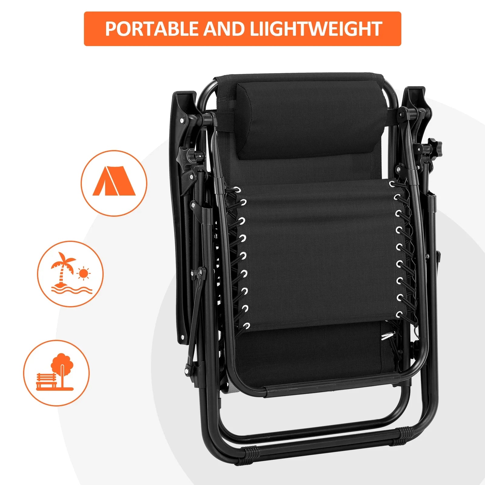Zero Gravity Chair | Folding Patio Recliner with Cup Holder & Adjustable Headrest