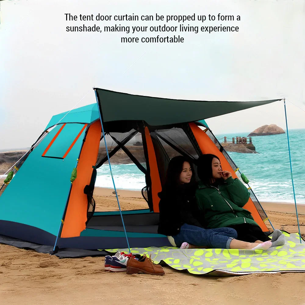3-4 Person Instant Setup Camping Tent – Waterproof Pop-Up Tent with Skylight & Vestibule