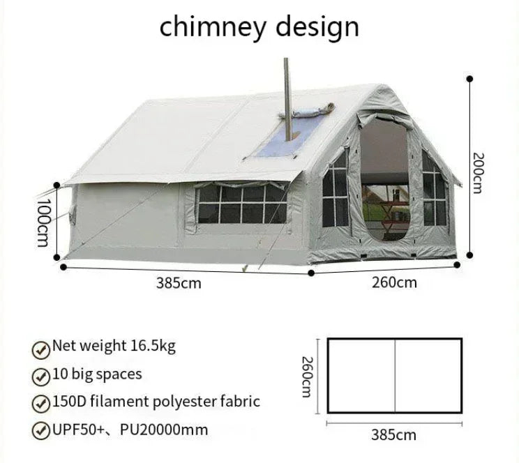Inflatable Camping Tent | 6-8 Person, 10sqm, No-Build Setup