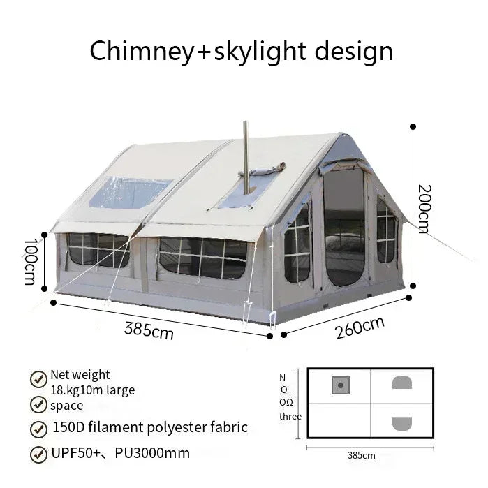 Inflatable Camping Tent | 6-8 Person, 10sqm, No-Build Setup