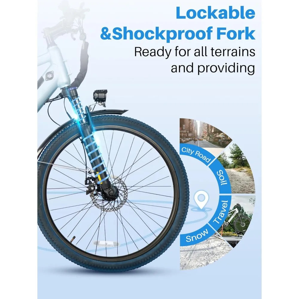 26" Electric Bike for Adults | 500W Motor, 35-Mile Range, 20MPH