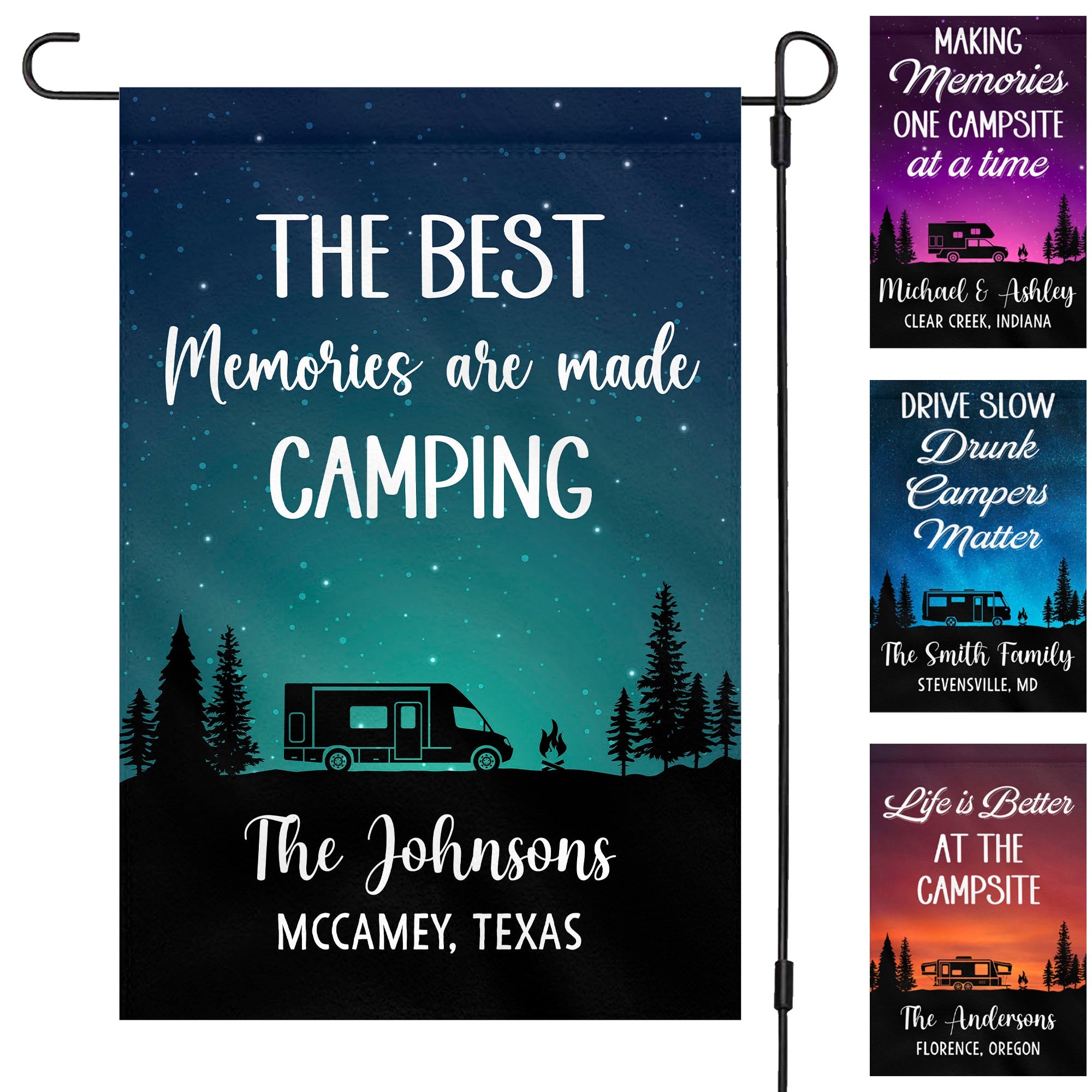 Camping Personalized Custom Camping Garden Flag