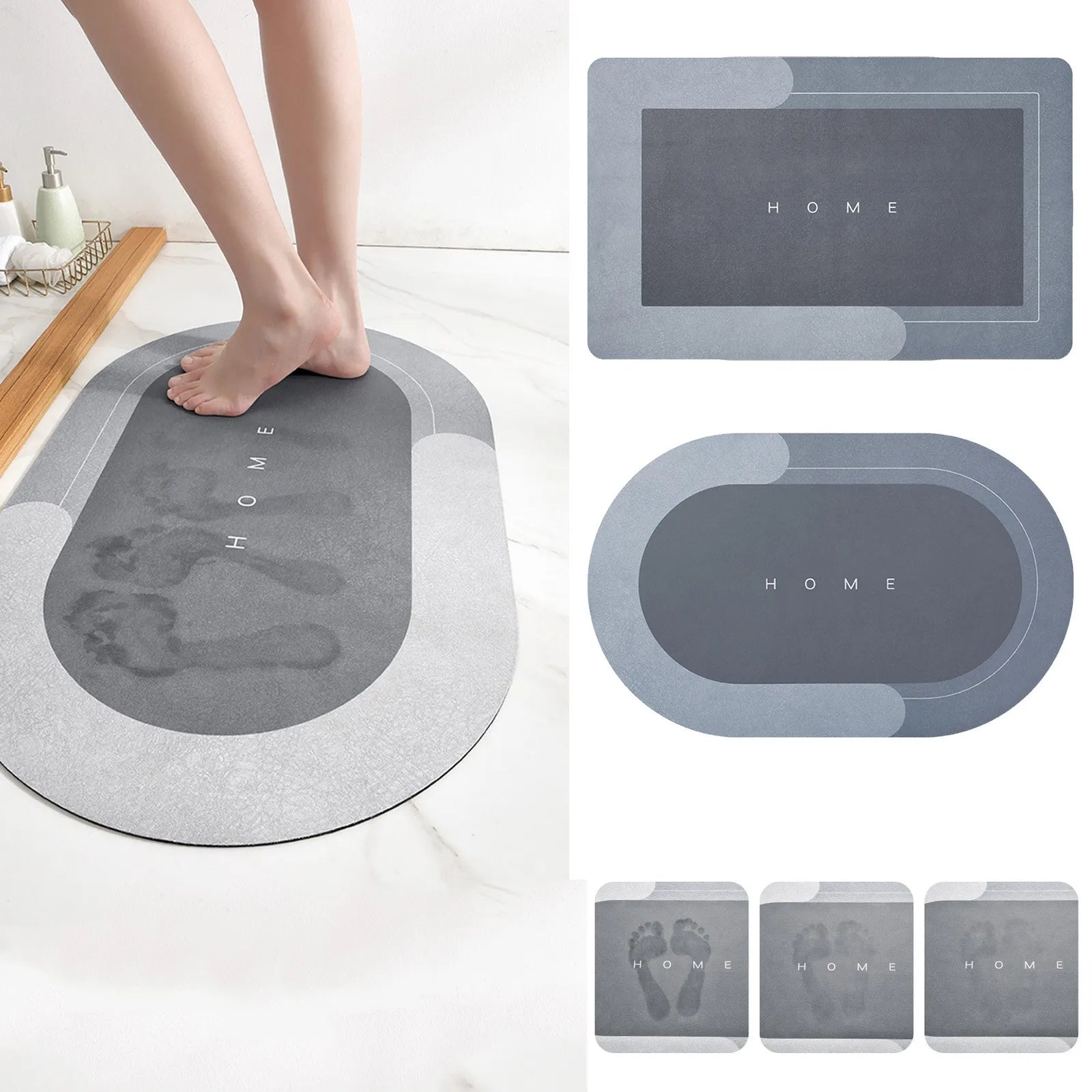 Absorbent Quick-Drying Bathroom Floor Mat | Non-Slip Bath Rug