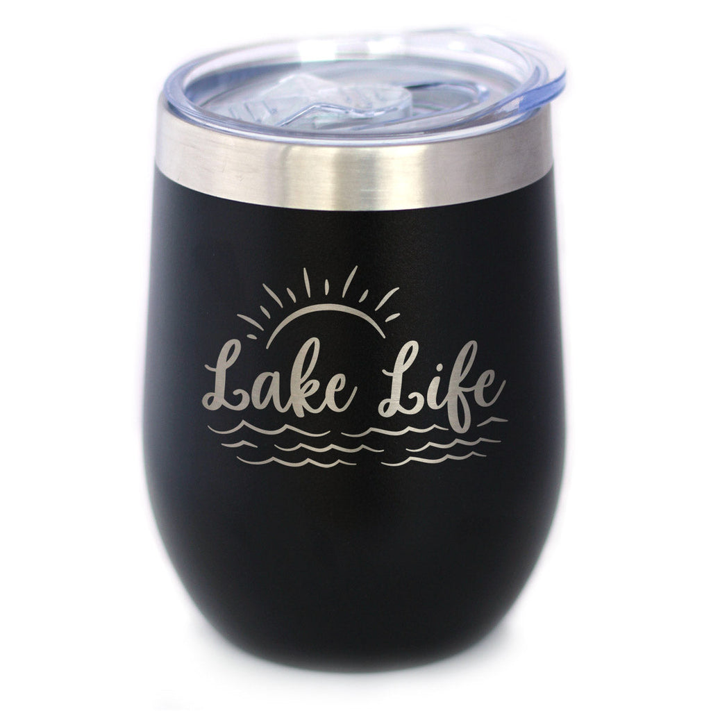 Lake Life - Wine Tumbler with Sliding Lid
