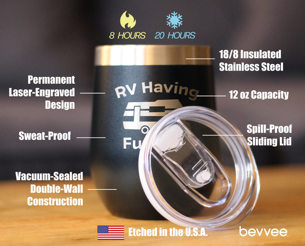 RV Having Fun Yet Wine Tumbler with Sliding Lid