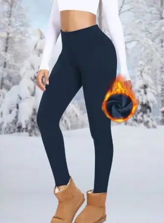 High Waist Warm Yoga Leggings | Thermal Sports Tights for Outdoor & Camping