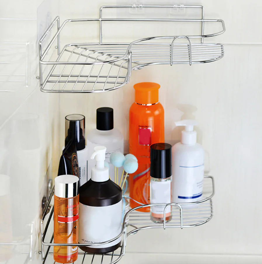 Corner Shower Caddy Shelf | No-Drill Triangular Bathroom Storage Rack