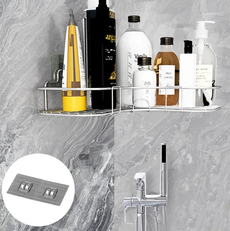 Corner Shower Caddy Shelf | No-Drill Triangular Bathroom Storage Rack