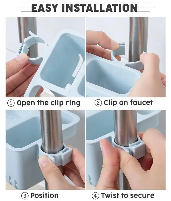Anti-Bacterial Sink Organizer – Kitchen & Bathroom Sponge & Brush Holder