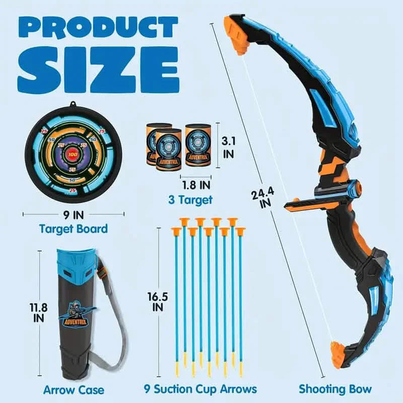 Light-Up Archery Play Kit with Suction Cup Arrows (Blue/Green)