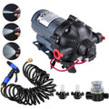 RV Water Pump 5.3 GPM 5.5 Gallons Per Minute 12V 70 PSI 25 Ft Coiled Hose