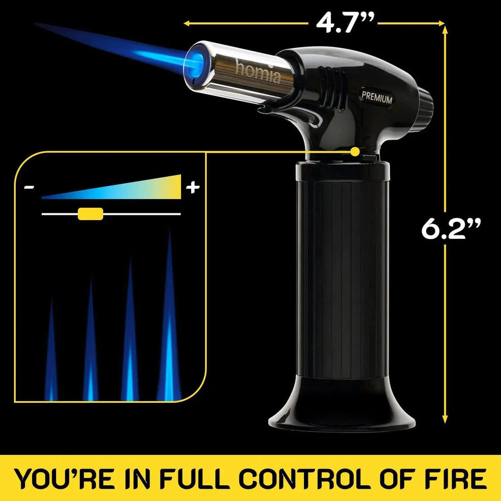 Butane Torch with Adjustable Flame | Smoking Gun Torch with Wood Chips
