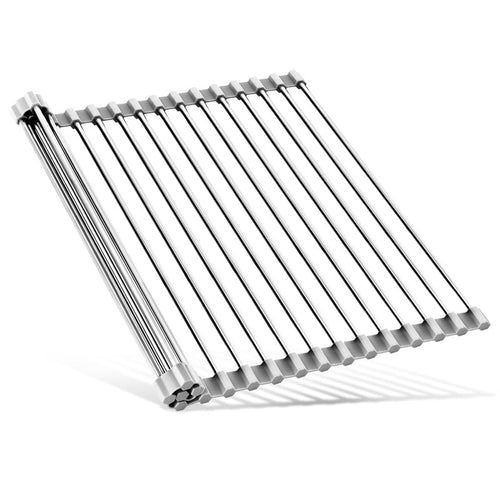 18L Foldable Silicone Drainer Rack | Kitchen Sink Drain Shelf for RV & Camping