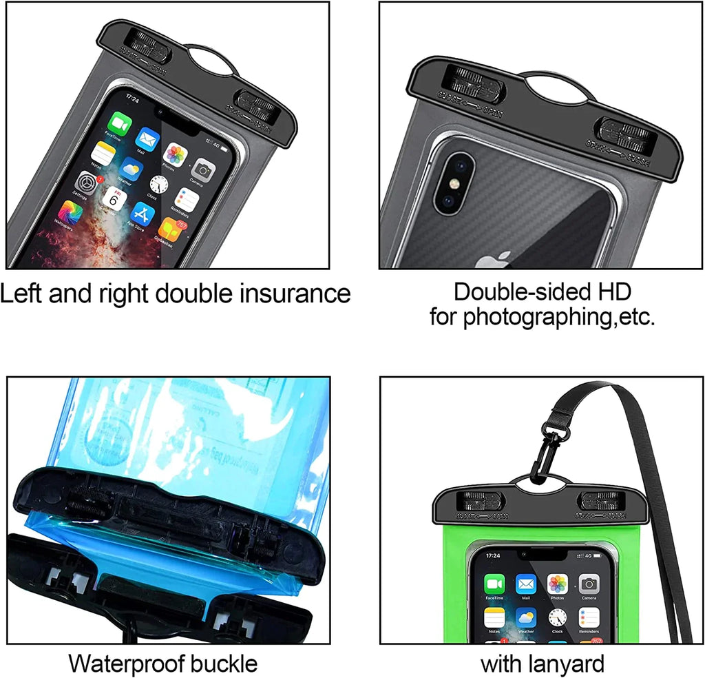 Waterproof Floating Phone Pouch Dry Bag | 3-Pack for Camping & Water Sports