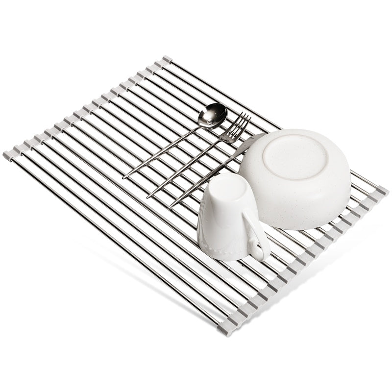 18L Foldable Silicone Drainer Rack | Kitchen Sink Drain Shelf for RV & Camping