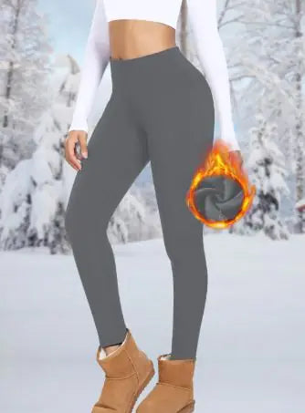 High Waist Warm Yoga Leggings | Thermal Sports Tights for Outdoor & Camping