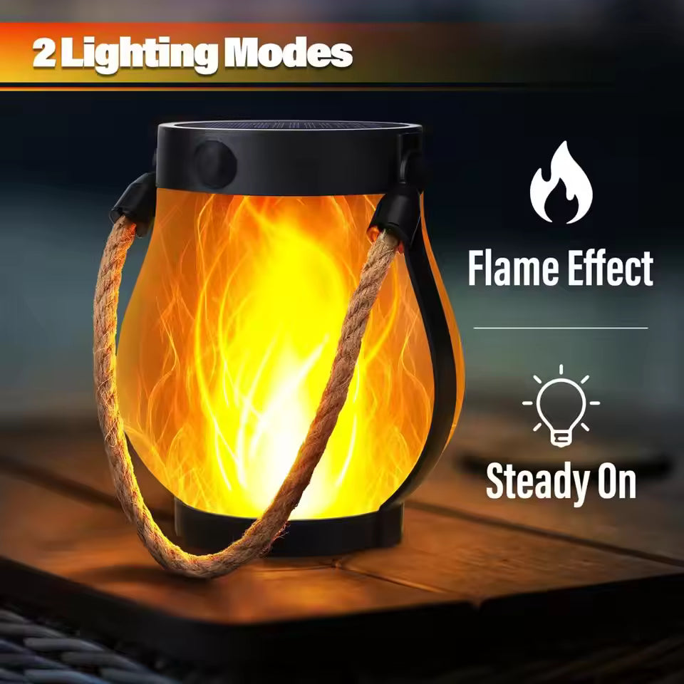 Waterproof Solar Flickering Flame Lantern Lights