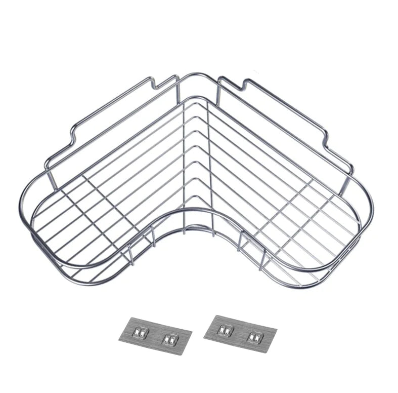 Corner Shower Caddy Shelf | No-Drill Triangular Bathroom Storage Rack