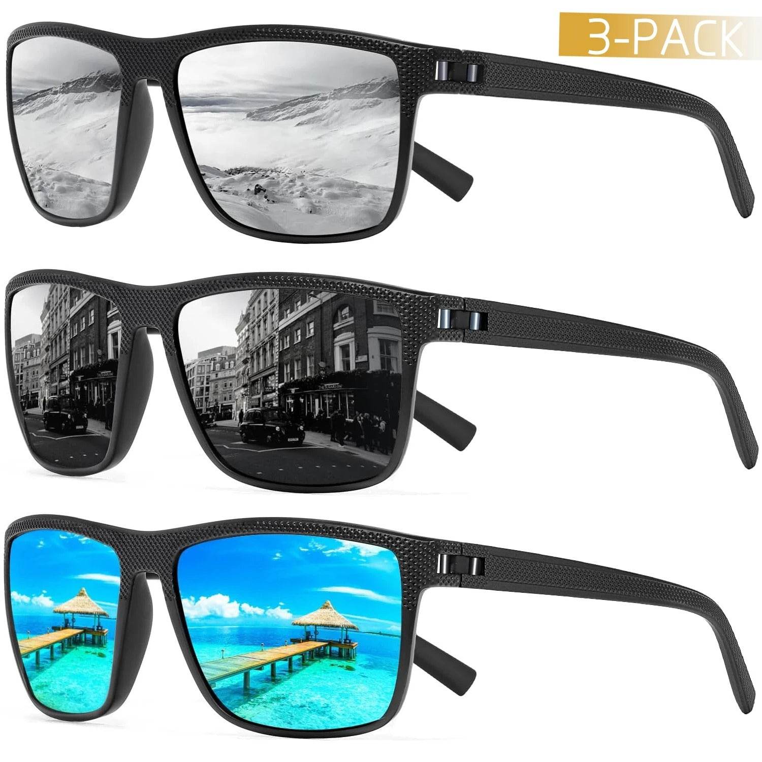 3-Pack Polarized Sunglasses – UV400 Anti-Glare