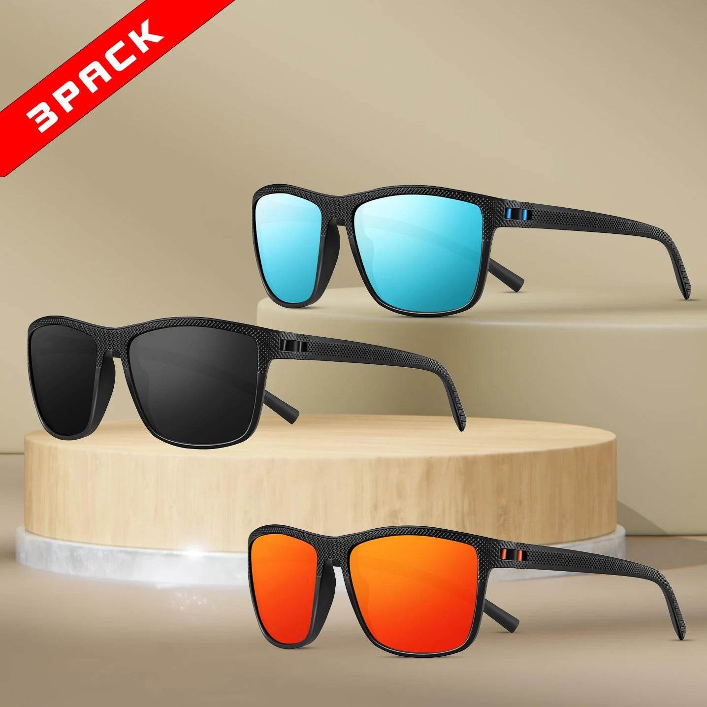 3-Pack Polarized Sunglasses – UV400 Anti-Glare