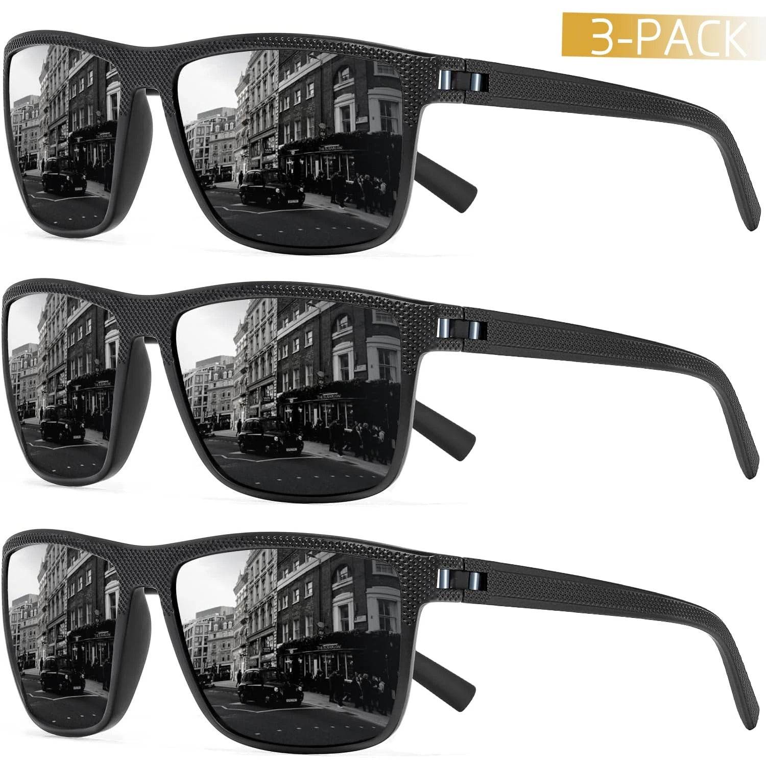 3-Pack Polarized Sunglasses – UV400 Anti-Glare