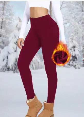 High Waist Warm Yoga Leggings | Thermal Sports Tights for Outdoor & Camping