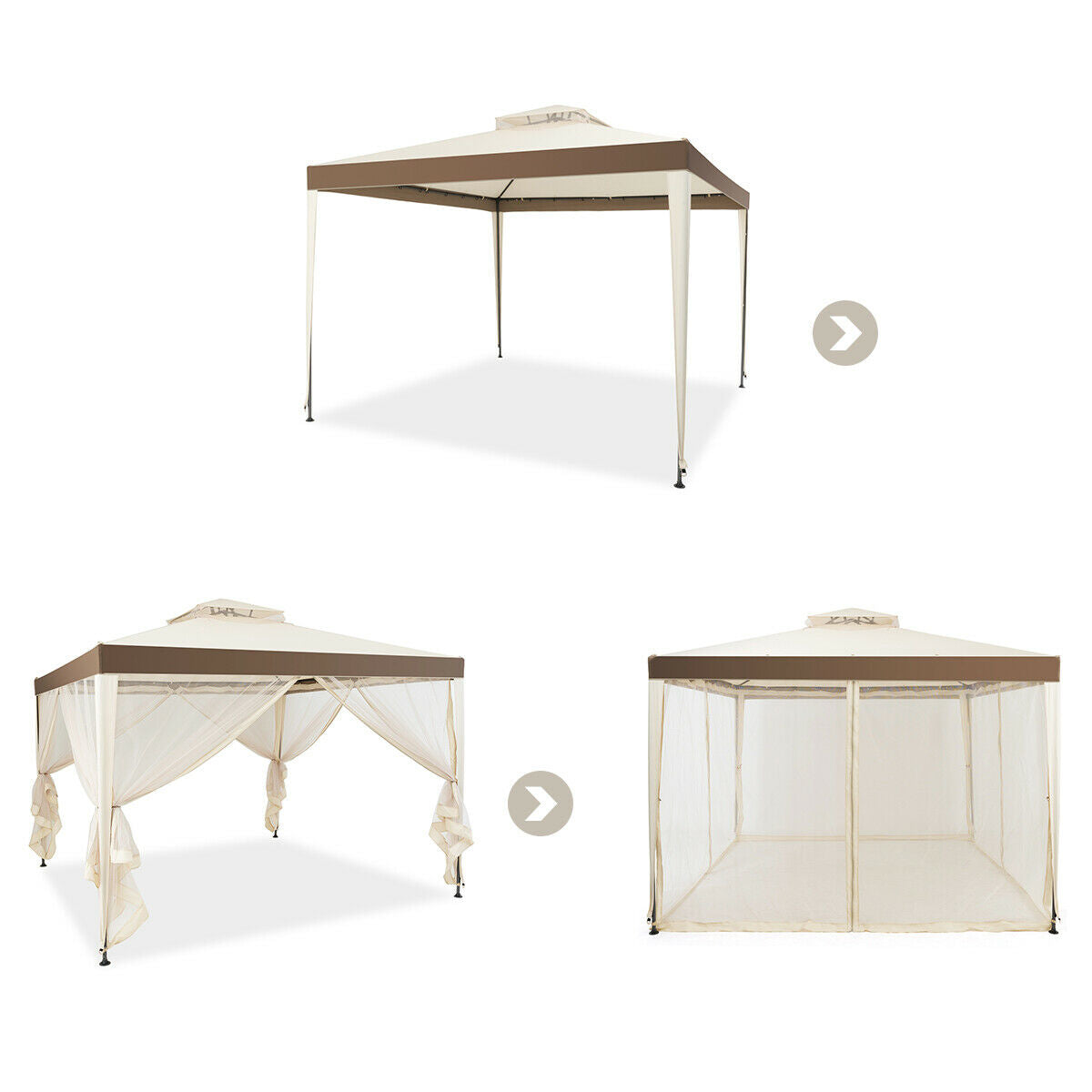 Canopy with Mosquito Netting-Beige