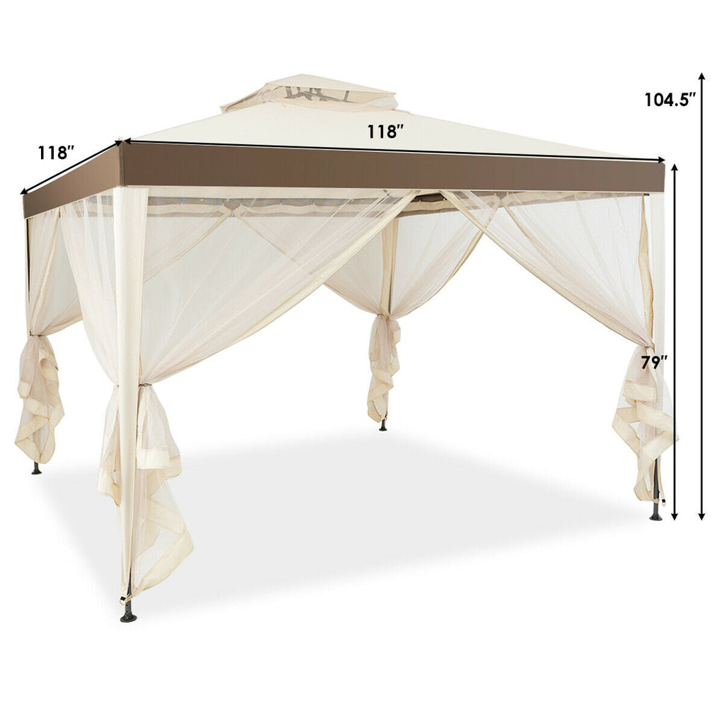 Canopy with Mosquito Netting-Beige