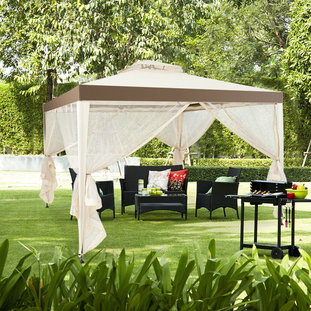 Canopy with Mosquito Netting-Beige